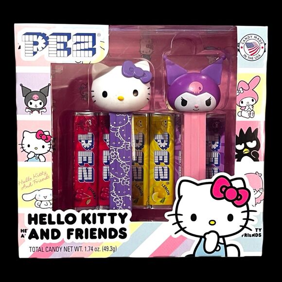 Hello Kitty & Friends PEZ Dispenser  Gift Set - Hello Kitty & Kuromi W/Candy NEW - Picture 1 of 5